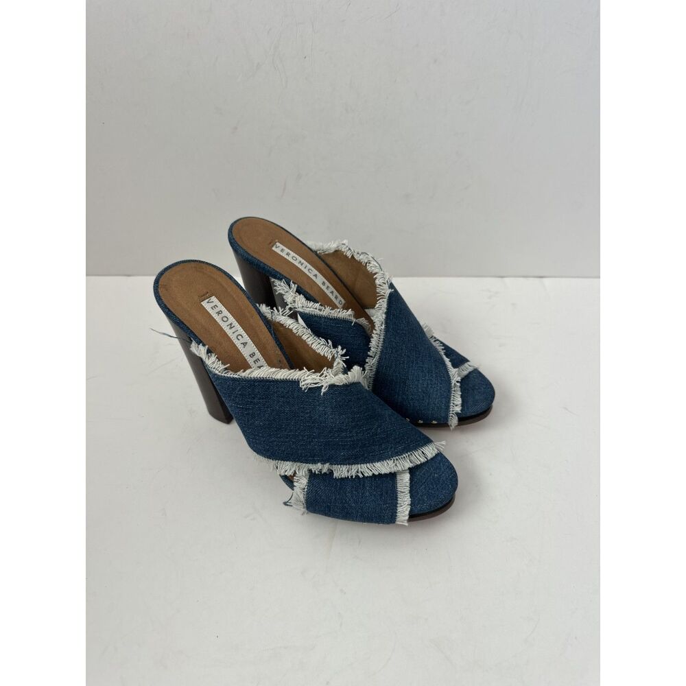 Veronica Beard Holt Denim Mules Shoes